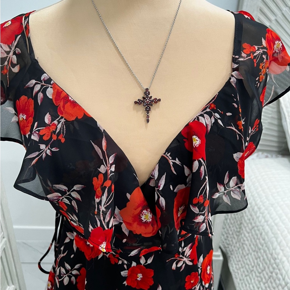 Lulu's Ruffled Red and Black Mini Dress - Picture 4 of 12